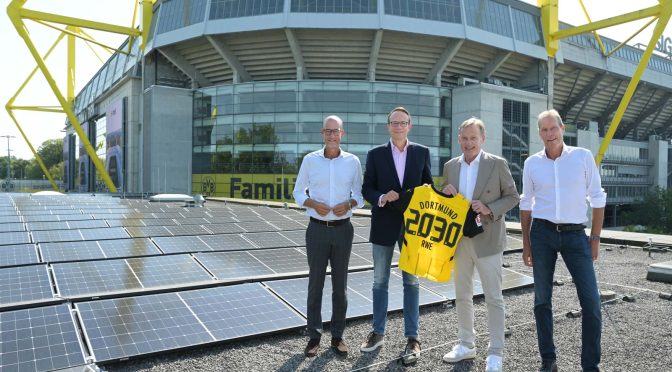 RWE y Borussia Dortmund instalarán el sistema de fotovoltaica más grande de Alemania en el tejado de un estadio